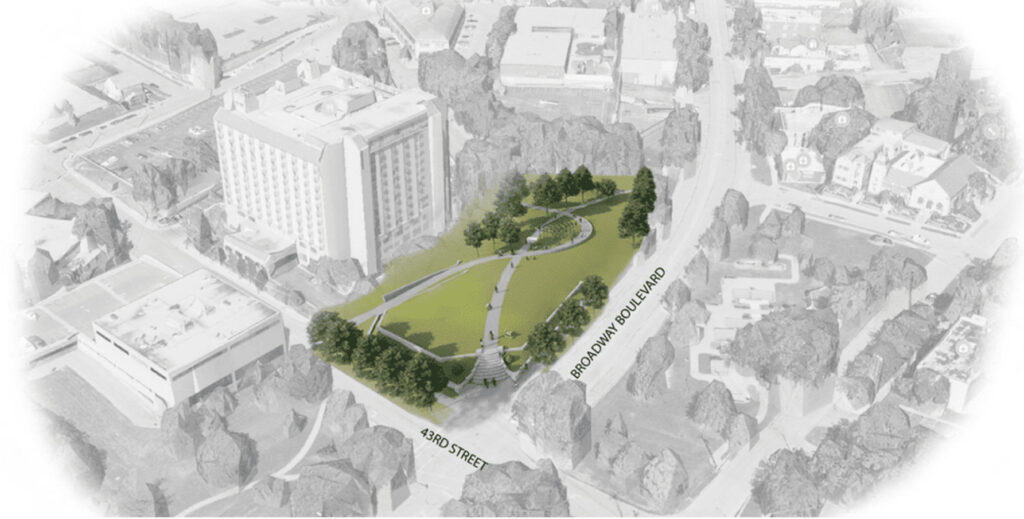 Park rendering between 43rd and Broadway.