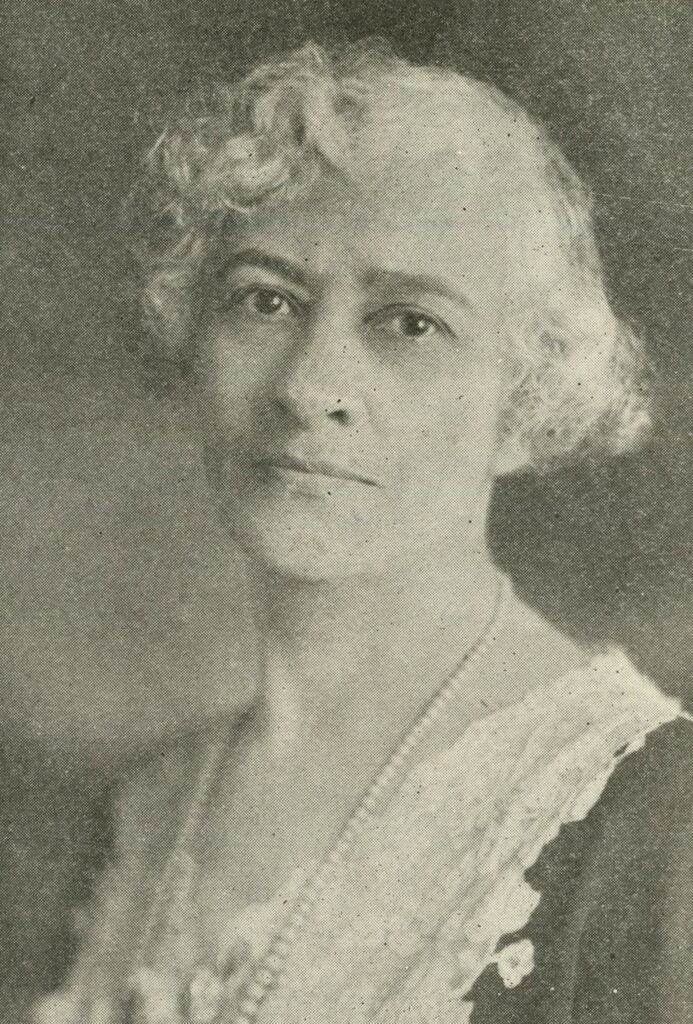 black and white headshot of a woman